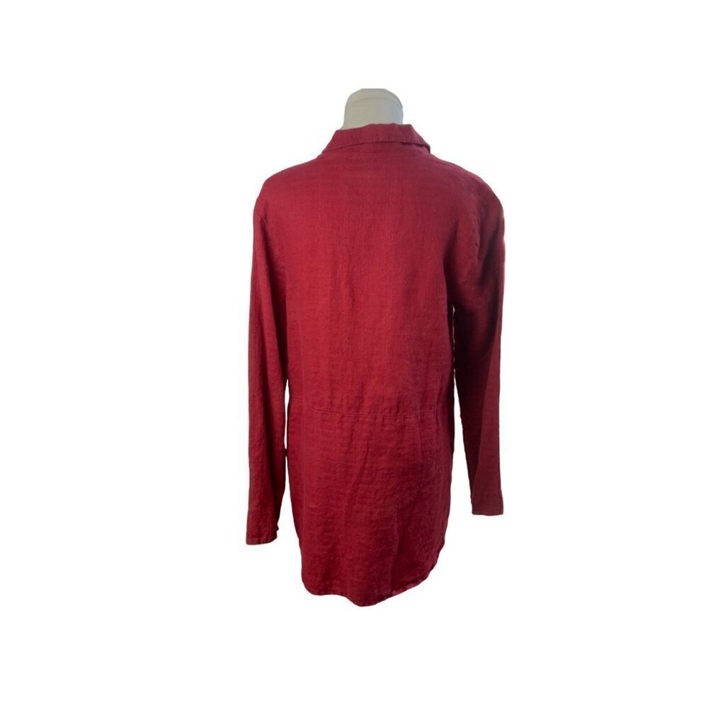 FLAX Deep Red Top. Size Petite. - Picture 2 of 3